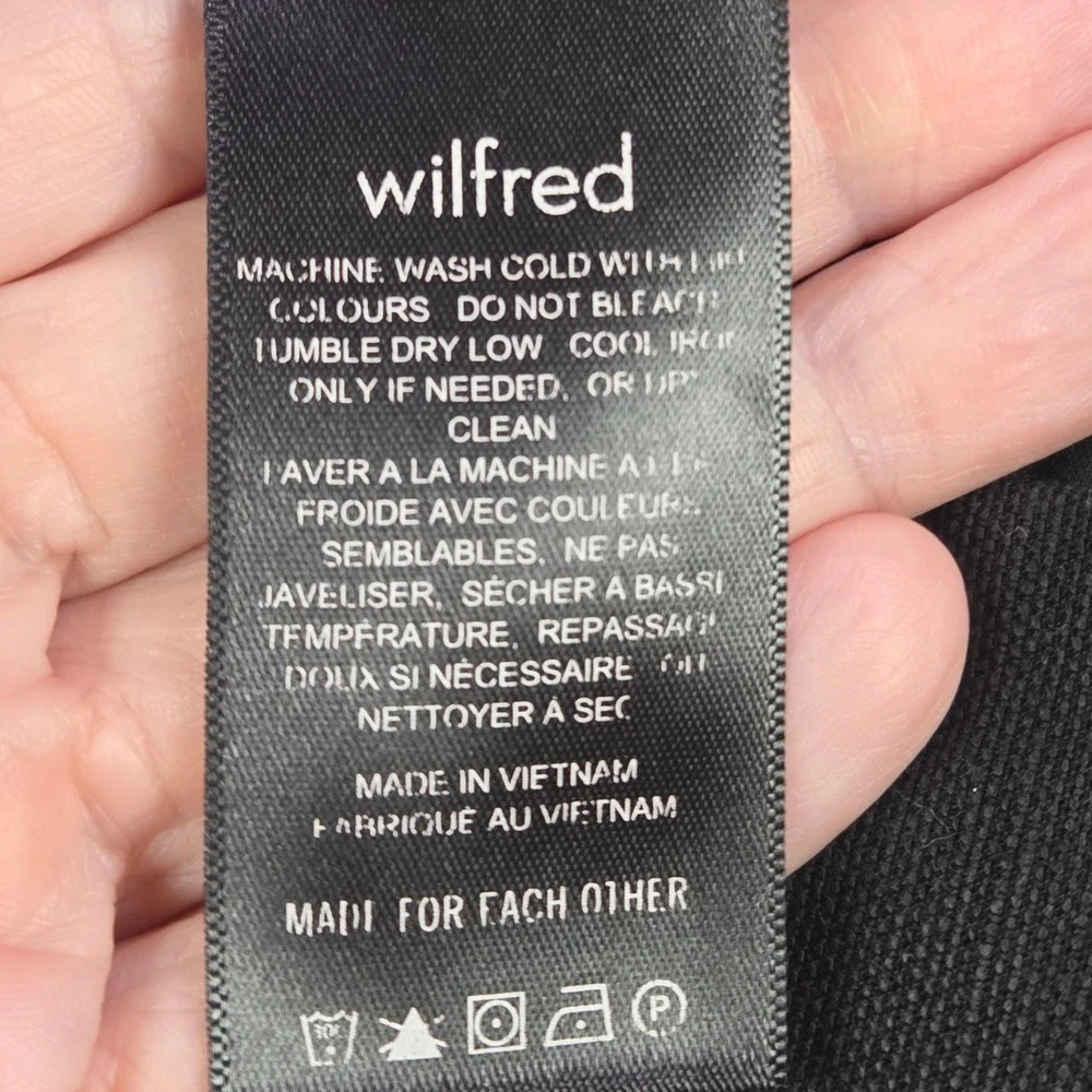 Wilfred Aritzia Allant Lined Blend Pants Women's Size 2 Black Tie